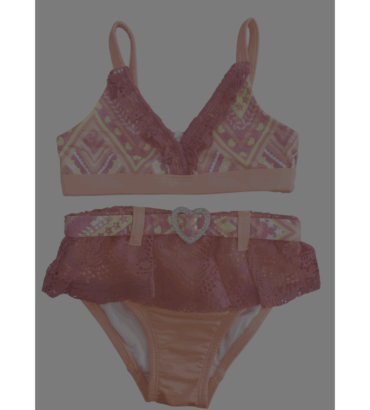 Famous Brand Baby Girls 2 Piece Bikini Neon Coral 24